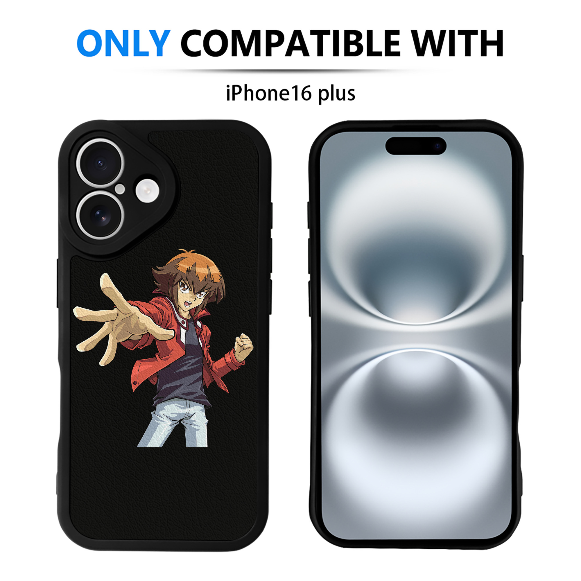 （画像用） 遊☆戯☆王 Yu-Gi-Oh! 【iPhone 16シリーズ対応】シリコンスマホケース（レザー調） 材質：シリコン
